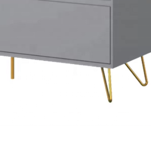 <span class=keywords><strong>Meuble</strong></span> <span class=keywords><strong>TV</strong></span> en MDF <span class=keywords><strong>gris</strong></span> avec pieds en acier Armoire centrale de divertissement de salon minimaliste - Product Image 3