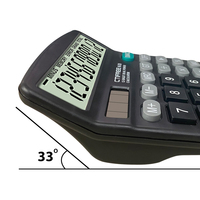 Calculatrice électronique de bureau à 12 chiffres CT-837, solaire, batterie, lumière LED, grand écran, logo personnalisé, plastique, effacement des données