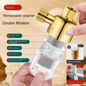 Filtro <span class=keywords><strong>de</strong></span> <span class=keywords><strong>Agua</strong></span> Doméstico <span class=keywords><strong>de</strong></span> Acero Inoxidable para <span class=keywords><strong>Calentador</strong></span> <span class=keywords><strong>de</strong></span> <span class=keywords><strong>Agua</strong></span> y Lavadora, Pre-Filtro para Grifo, Inhibidor <span class=keywords><strong>de</strong></span> Incrustaciones, Sin Elemento Filtrante ZT2738 - Product Image 4