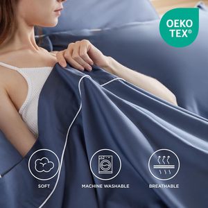 Cloudland <span class=keywords><strong>Set</strong></span> di biancheria da letto di lusso in cotone egiziano King Size 100% cotone con motivo solido <span class=keywords><strong>e</strong></span> <span class=keywords><strong>copripiumino</strong></span> in stile semplice - Product Image 4