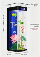 Aquarium avec pompes à eau, aquarium vertical en verre ultra-blanc de luxe, petit ou moyen, pour salon