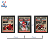 Póster de Anime 3D Personalizado con Patrón de Telaraña, Arte Mural de Plástico 3D en Rojo y Azul, Diseño de Telaraña con Corte Láser en Capas de PET