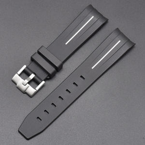 ONTHEELEVEL Adecuado para Reloj Correa de Silicona para Hombre Negro Daytona Yacht-Master Correa de Goma Curva 20mm - Product Image 6