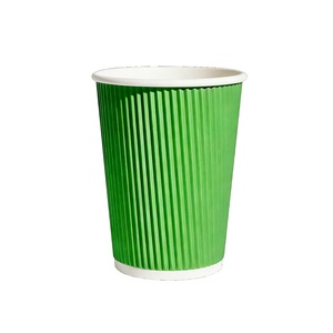 Vasos de Papel Desechables Ecológicos de Doble Pared, Impermeables, de Grado Alimenticio, para Bebidas Calientes, Bebidas Carbonatadas, Agua Mineral, Diseño Ondulado - Product Image 6