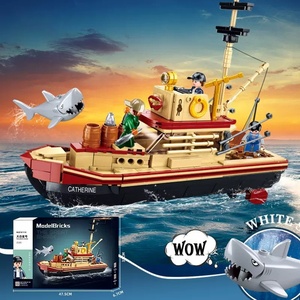 Véhicules maritimes briques navire série blocs de construction <span class=keywords><strong>bateau</strong></span> de pêche modèle bricolage assemblage jouets pour enfants adultes enfants cadeaux d'anniversaire - Product Image 5