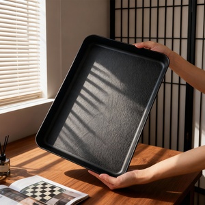 Thickened Rectangular Plastic Serving <b>Tray</b> Set Reusable Food Platter <b>for</b> Snacks Desserts and Party Catering - Product Image 3