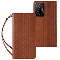 Casing Kulit Magnetik, Pelindung Penutup untuk Xiaomi 12 Pro 11Lite 11T 10pro PocoX3 M3 Berdiri Coque Flip Dompet Funda