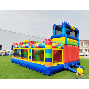 Castillo Inflable Gigante <span class=keywords><strong>para</strong></span> <span class=keywords><strong>Fiestas</strong></span> <span class=keywords><strong>Infantiles</strong></span>, Parque de Bloques de Construcción, Castillo Inflable Comercial con Tobogán - Product Image 3