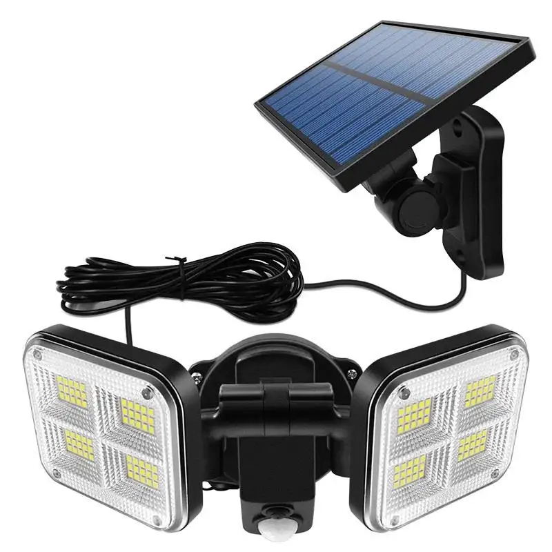 Luz led solar de pared para exteriores, 102 luces led de energía solar, foco para exteriores, porche y jardín