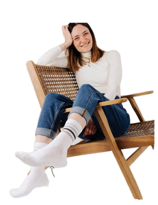 Chaussettes ras du cou pour <span class=keywords><strong>femme</strong></span> à trois bandes dégradées scintillantes, chaussettes athlétiques en coton côtelées respirantes, chaussettes décontractées style rétro preppy personnalisables - Product Image 3