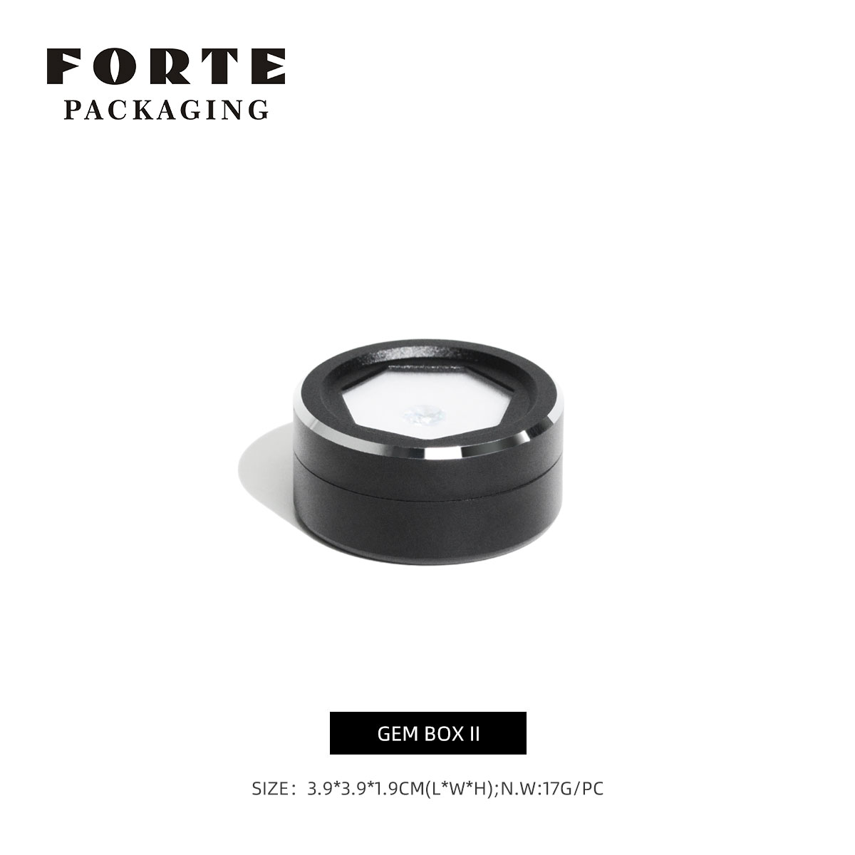 Boîte à bijoux octogonale noire