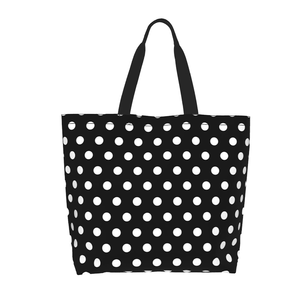 Customized Logo Women's Geometric Retro Clothing Handbag Canvas Reusable Foldable <b>Medium</b> <b>Size</b> Shopping <b>Bag</b> for travel - Product Image 1