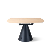 Table ronde extensible et rétractable de haute qualité en acier au carbone durable avec plateau en céramique solide de 12 mm pour usage hôtelier