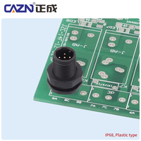 Conectores de Panel de Plástico Impermeables para PCB, Conectores M12 Macho y Hembra con Código B, D, A, de 2, 3, 4, 5, 6, 8, 12 y 17 Pines