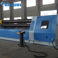 Accurl W12 20x2000mm automatique CNC 4 rouleaux machine à cintrer les feuilles moteur hydraulique aluminium acier inoxydable fin formant Services