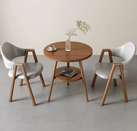 Petit ensemble de table basse et de chaises en bois massif moderne pour la maison, idéal pour les salons de thé, les cafés, les réceptions et les négociations.