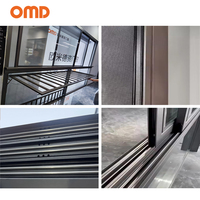 Ventanas y puertas de aluminio con riel, puerta corredera, balcón, Patio, ventana corredera, ventanas de China, ventanas correderas plegables, partición