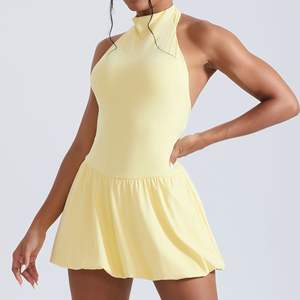 LVD373 Conjunto Deportivo Súper Suave para Mujer, Vestido de Tenis con Cierre, Falda Deportiva para Golf y Tenis, con Bolsillo Interior y Relleno en el Pecho - Product Image 4