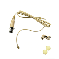 Microphone cravate mini omnidirectionnel léger beige pour système de microphone sans fil