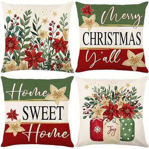 4 Pcs Cushion Covers Decoration Holiday <b>Throw</b> Pillow Case for Sofa Couch <b>Christmas</b> Office Bedroom - Product Image 2
