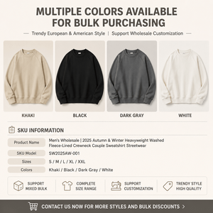 Sudadera de forro polar extragrande para hombre, 375G, de alto gramaje, cuello redondo, color liso, estilo urbano, proveedor OEM, ropa superior al por mayor - Product Image 5
