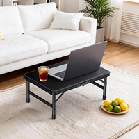 Table de camping pliable de 2 pieds, plateau en plastique imperméable, 3 hauteurs réglables, filet de rangement portable pour pique-nique, plage et extérieur