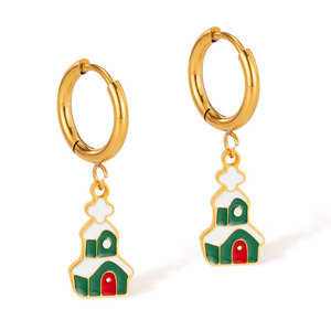 Pendientes de Moda de Acero Inoxidable 316L con Baño de Oro PVD de 14k y 18k, Joyería de Lujo de Alta Calidad para Mujer, Venta al por Mayor - Product Image 1