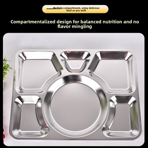 Bandeja de Comedor Cuadrada Grande de Acero Inoxidable de Grado Alimenticio, Diseño Moderno Minimalista Engrosado 304 para Uso Comercial en Cafeterías Estudiantiles - Product Image 4