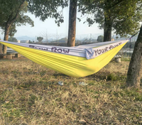 Hamac double portable en nylon Flyinchamp avec motifs personnalisés, capacité de 300 kg, pour le camping, les voyages en plein air, la survie, toutes saisons, 1-2 personnes, 2