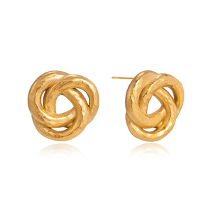 Pendientes de nudo de acero de titanio con diseño geométrico, joyería de moda para mujer - Product Image 1