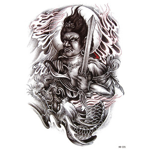 Autocollants de tatouage temporaire en papier blanc au design indien, résistants à l'eau, longue durée, pour le corps (demi-bras) pour hommes - Product Image 5