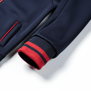 Veste et pantalon à fermeture éclair 100% survêtement coupe-vent léger à épaules tombantes avec logo personnalisé pour hommes imprimé décontracté - Product Image 1