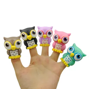 wholesale custom animal finger puppet,owl cute finger puppets,wholesale finger puppets for kids children