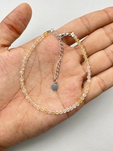 Pulsera de Citrino Facetado, Joyería Delicada con Piedras Preciosas, Cuentas Microfacetadas, Pulsera de Cristal, Joyería Minimalista, Pulsera con Piedras Preciosas Pequeñas - Product Image 2