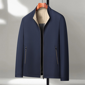 Nuova Giacca Elegante da Uomo per Primavera e Autunno, Colletto Alto con Logo Frontale per Uomini d'Affari di Mezza Età - Product Image 4
