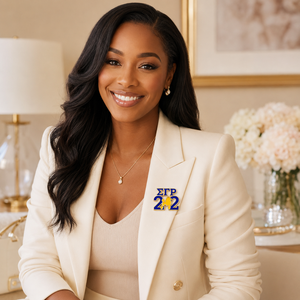 Nuova Spilla da Donna con Design Sorority Sigma Gamma Rho, Smaltata Blu e Oro, <span class=keywords><strong>Poodle</strong></span> SGRho 1922 - Product Image 2
