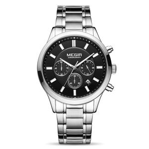 Elegante reloj de pulsera para hombre con correa de acero, cronógrafo de cuarzo, resistente al agua, con pantalla luminosa - Product Image 4