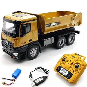 Huina 1582 RC Metal Dump Truck 2.4GHz 1/14 Scale 10CH Radio Control Construction Trucks Vehicle For Kids