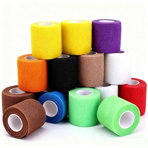 قابل للتمدد باليد الطبية ذاتية اللصق الضمادات التفاف متماسكة ذاتية اللصق الضمادات ألوان موتي مخصصة - Product Image 1