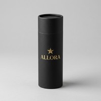 Boîte cylindrique ronde en carton rigide premium au toucher doux pour l'emballage de produits de soin pour hommes, huile à barbe, personnalisation en gros
