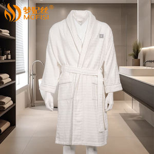 Unisex Extra Large Cut Pile <strong>Bathrobe</strong> 100% Cotton Soft and Breathable with Custom Logo Winter Hotel White <strong>Bathrobe</strong> for Men Women - Product Image 1