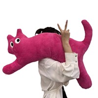 Peluche chat long et mignon aux grands yeux pour coussin de corps et décoration de chambre