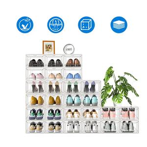 Organizador de Zapatos Acrílico Transparente Plegable de Doble Nivel, a Prueba de Polvo, Moderno 2025, de Plástico PET, para Sala de Estar y Baño - Product Image 1