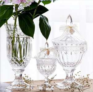 Piccolo <span class=keywords><strong>vetro</strong></span> di cristallo di lusso unico europeo zuccheriera e barattolo di caramelle con coperchio - Product Image 3