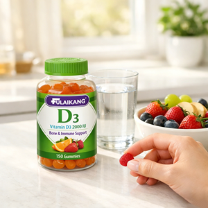 Gomitas de Vitamina D3 con Sabor a Bayas y Melocotón, Marca Gummy Vitamin, 50mcg 2000UI, para el Apoyo Óseo e Inmunológico, 150 Unidades - Product Image 3