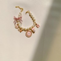 Collier pour animaux de compagnie en perles tendance avec clochette pour chats et petits chiens, accessoires élégants pour animaux de compagnie