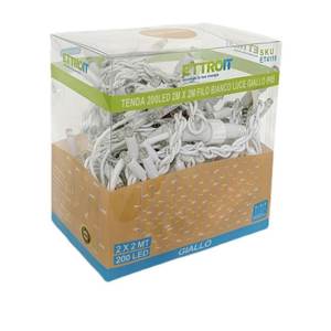 Luci a Stringa LED per Esterni IP65 2M X 2M 200 LED Bianco Caldo e Giallo Estendibili con Connettore in Rame per Natale - Product Image 1