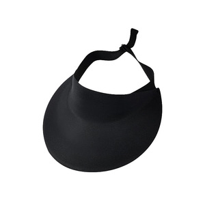 Visière solaire sans couture pour femmes, à large bord, UPF50 +, Anti-UV, respirante, protection extérieure d'été, couleur unie noire - Product Image 1