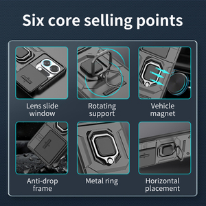 Funda de Teléfono de Lujo con Diseño Anti-Golpes <span class=keywords><strong>y</strong></span> Anillo de Aleación 360° con Protección Deslizante para Lentes para OPPO K13 Turbo, Gran Venta 2026 - Product Image 3