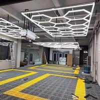 Système d'éclairage hexagonal modulaire et connectable DIY, plafonnier LED hexagonal en chaîne, kit prêt à l'emploi pour garage